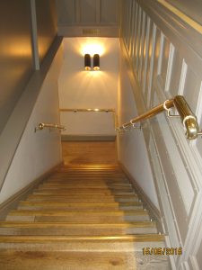 brass and stainless steel handrail